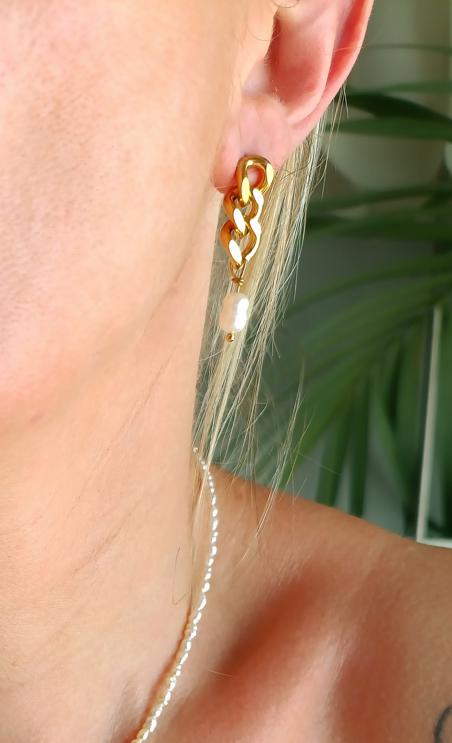 Boucles d'oreilles Candice / Perles d'eau douce et Acier inoxydable