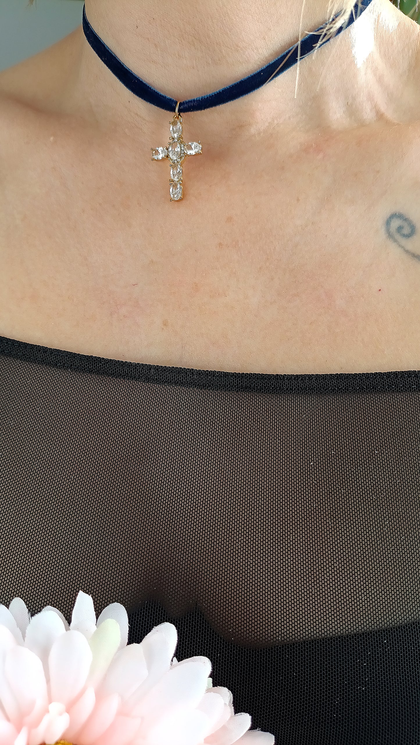 Collier Mariette / Création de collier en Acier inoxydable et croix