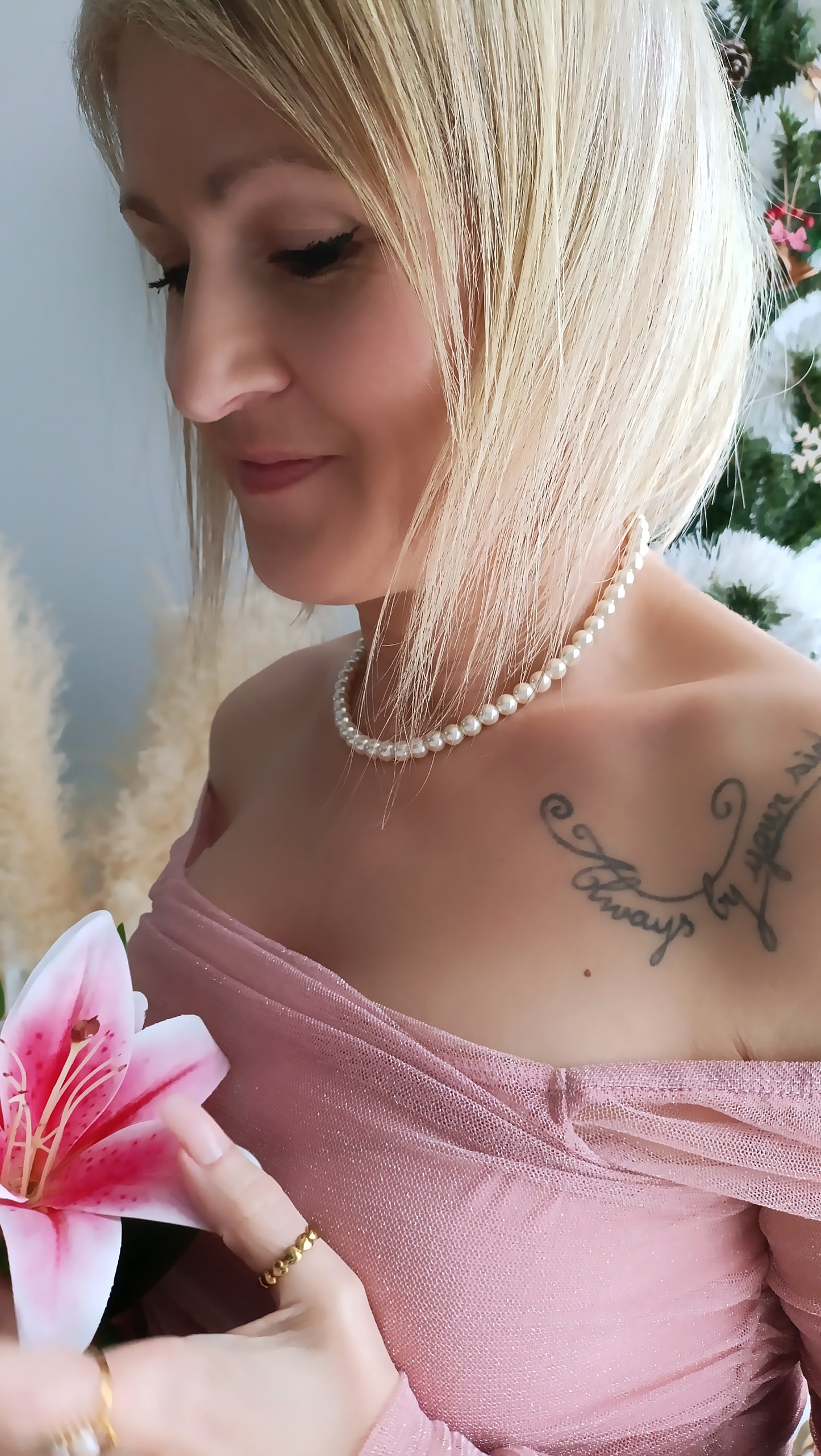 Collier Harper / Acier inoxydable, perles de verre