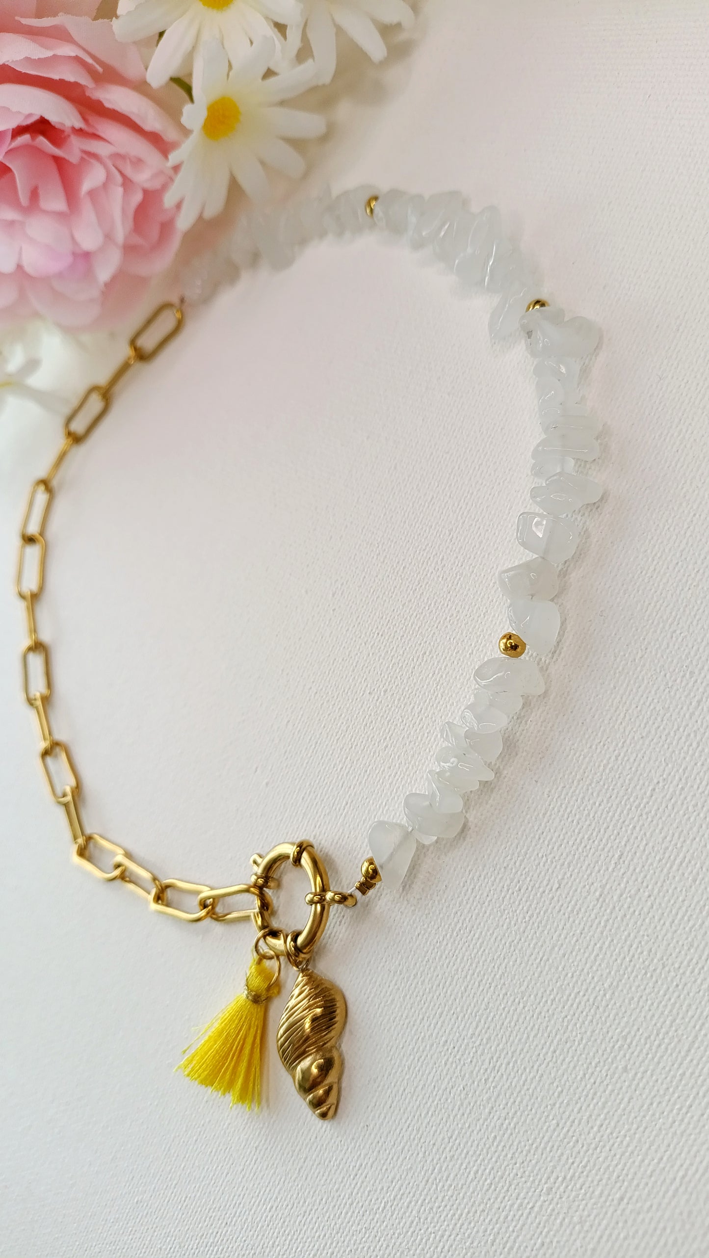 Collier Séjour à Bora Bora / Création de collier, Acier inoxydable pierres naturelles