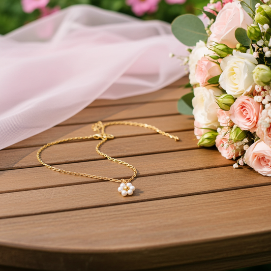 Collier Ma jolie petite fleur / Création Acier inoxydable perles