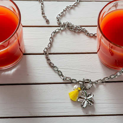 Collier Flanerie au soleil  / Création de collier, Acier inoxydable pendentifs interchangeables