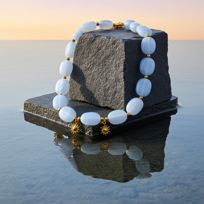Collier Promenade au zénith  / Création de collier, Acier inoxydable perles en résine