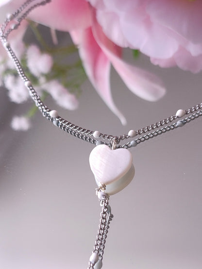 Collier Maryam / Acier inoxydable et perle de nacre