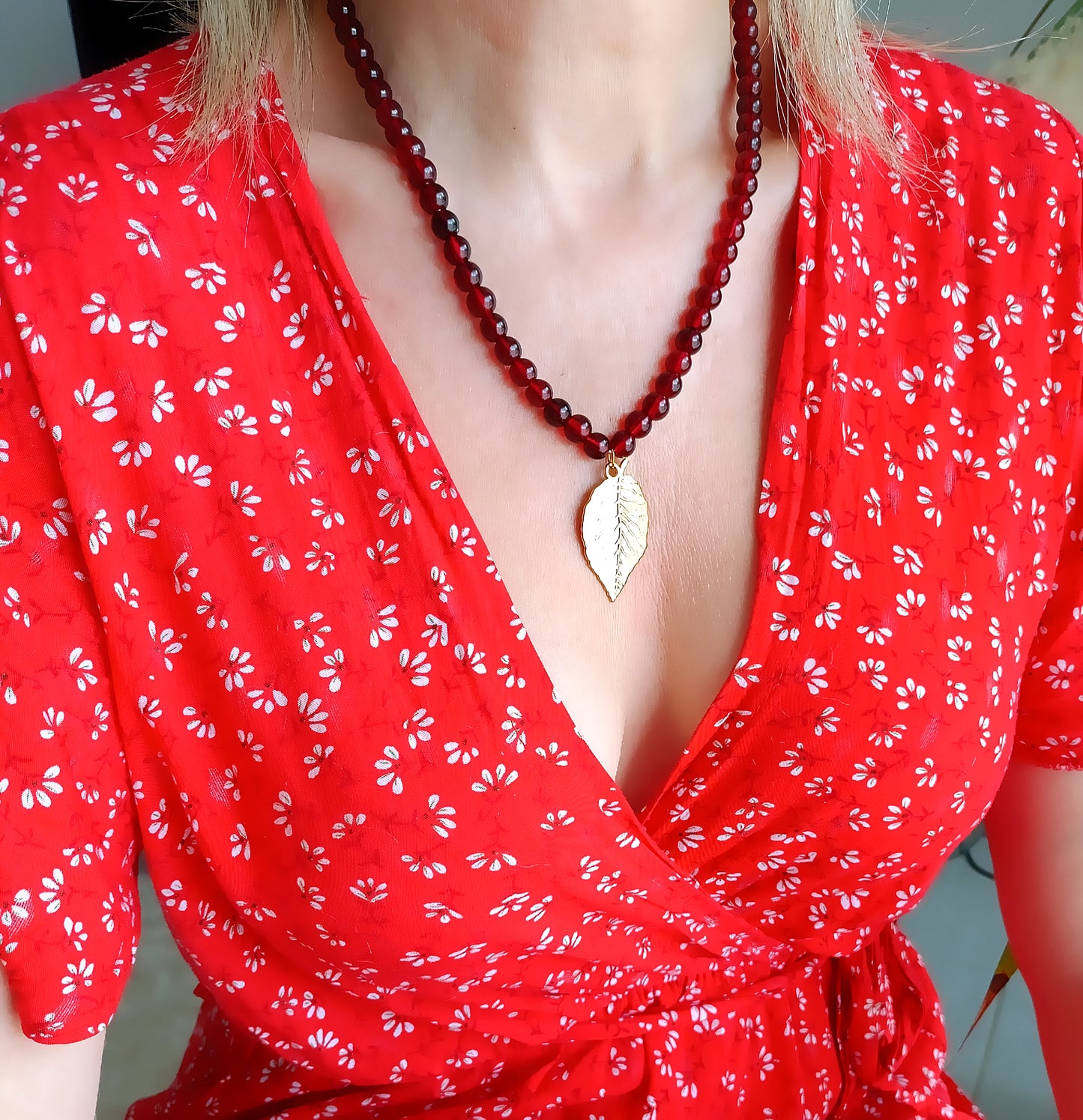 Collier Douceur d'automne / Création de collier en perles de verre et Acier inoxydable