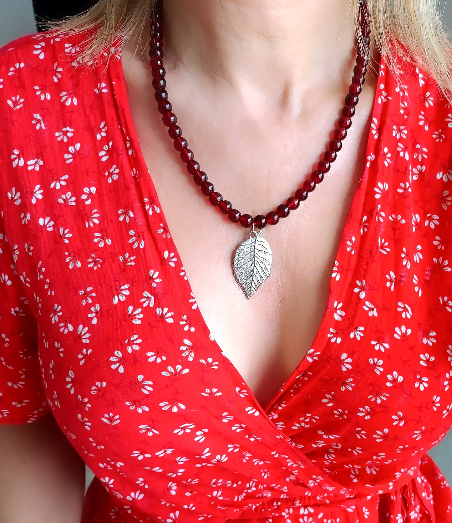 Collier Douceur d'automne / Création de collier en perles de verre et Acier inoxydable