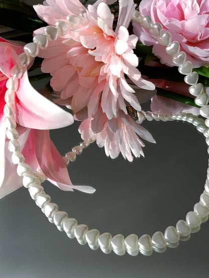 Collier Mon petit cœur / Création en perles acrylique nacré et Acier inoxydable