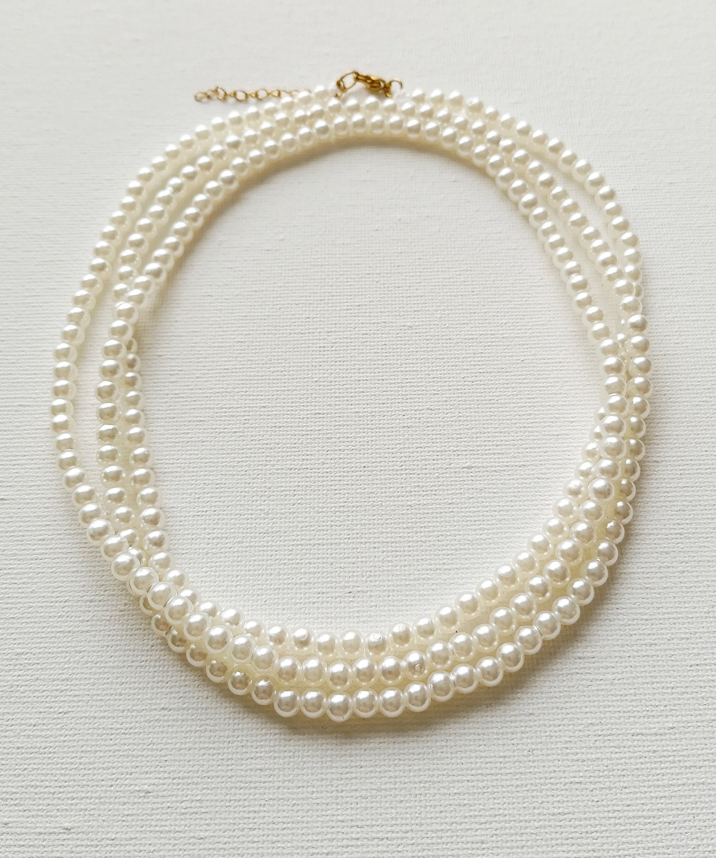Collier Samantha / Long collier 4 en 1 en perles nacrées et Acier inoxydable