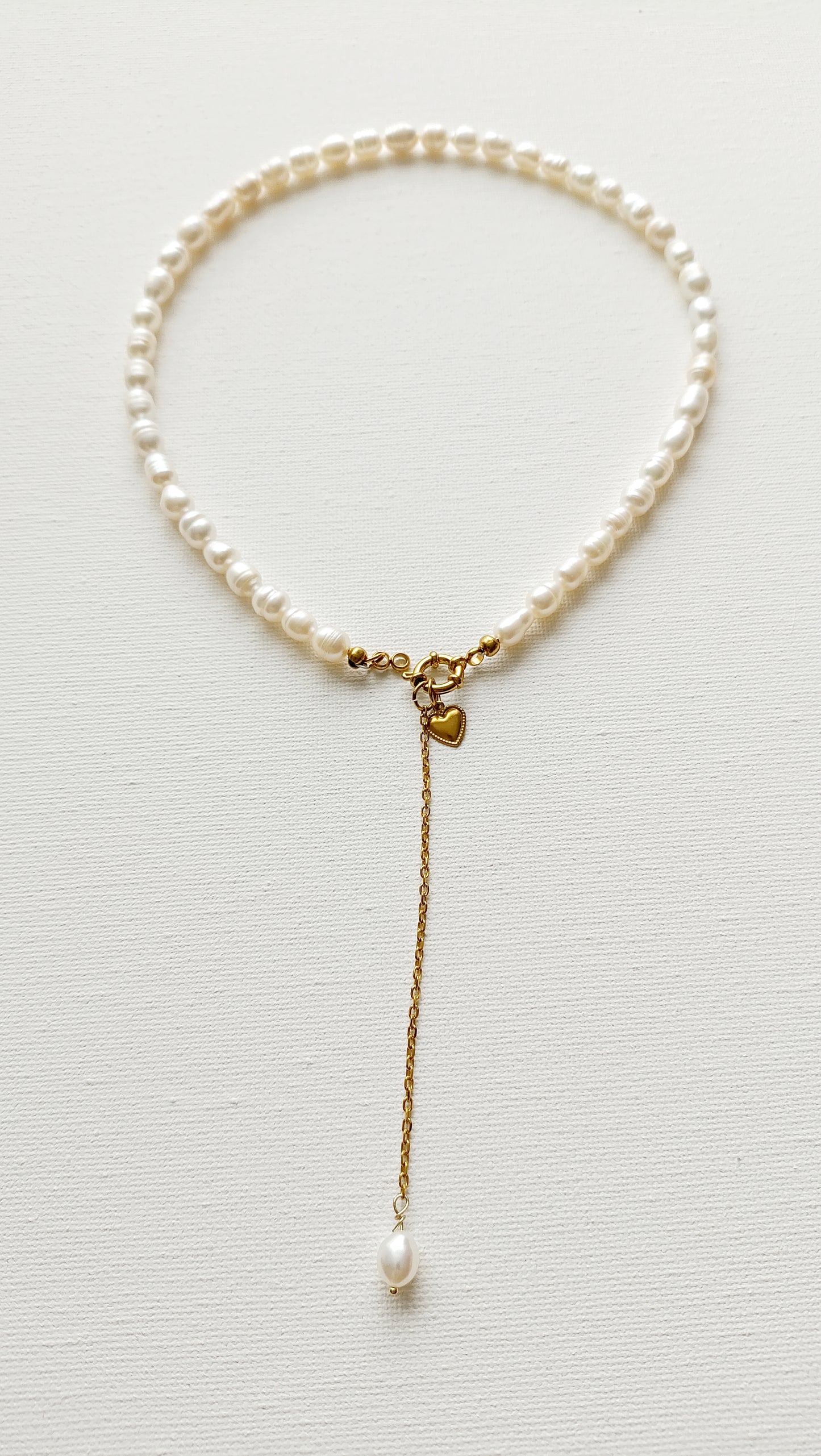 Collier Elisabeth / Collier trois en un, en perles d'eau douce et Acier inoxydable