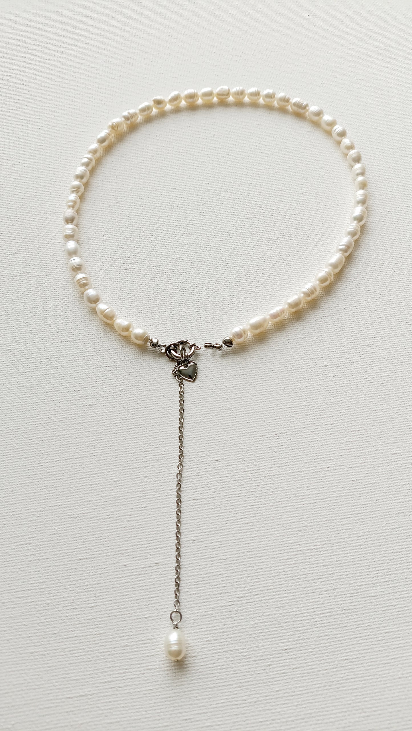 Collier Elisabeth / Collier trois en un, en perles d'eau douce et Acier inoxydable