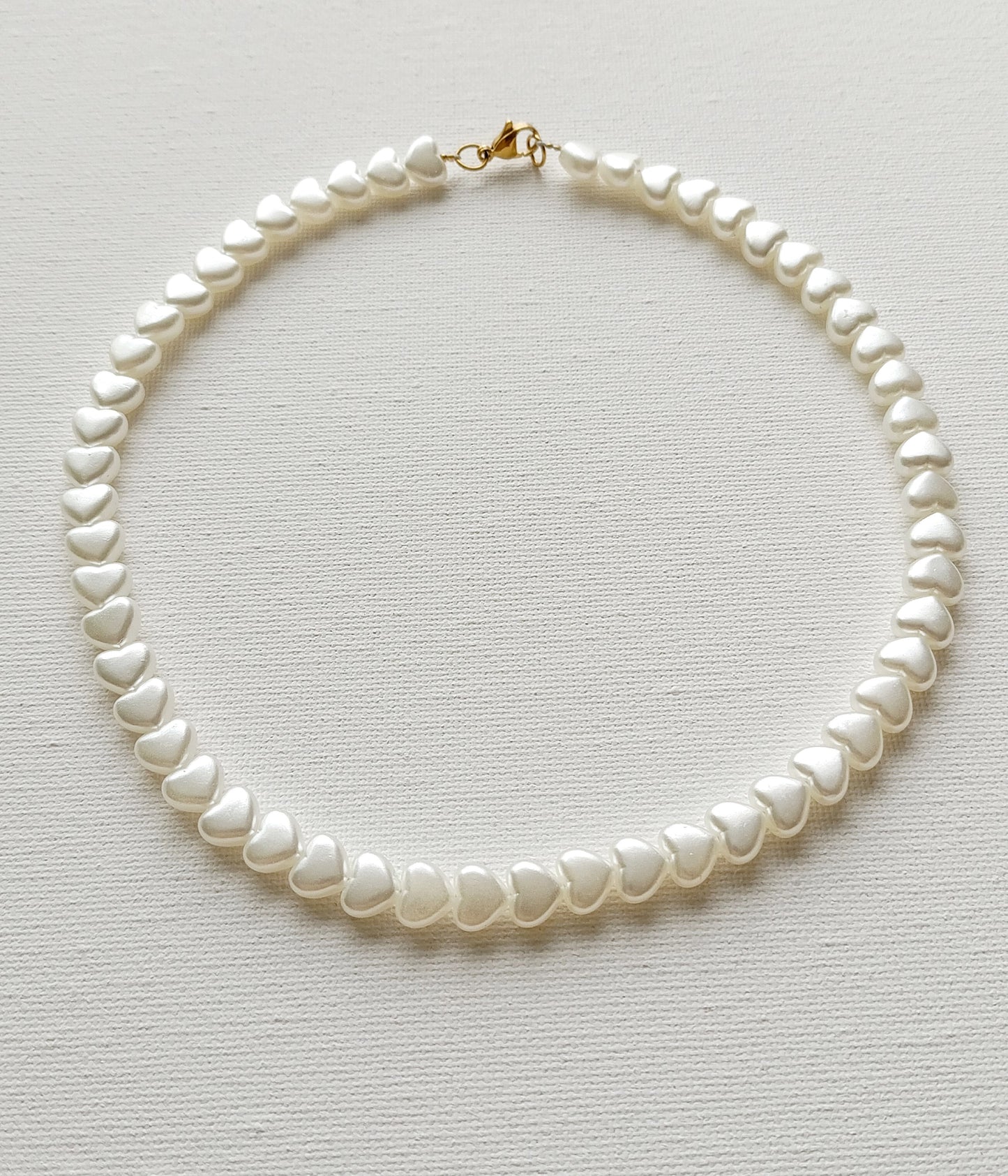 Collier Mon petit cœur / Création en perles acrylique nacré et Acier inoxydable