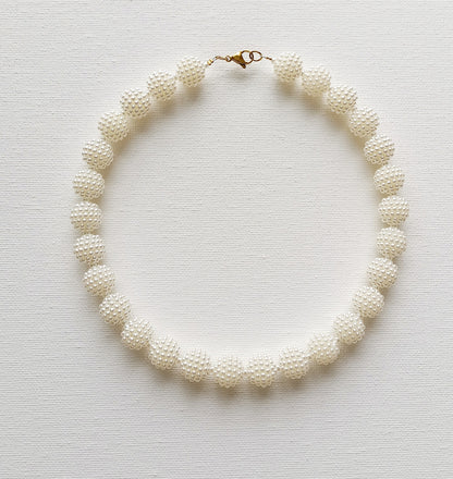 Collier Flocons de neige / Collier en perles et Acier inoxydable