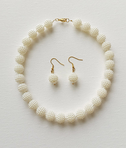 Boucles d'oreilles Flocons de neige / Boucles en perles et Acier inoxydable