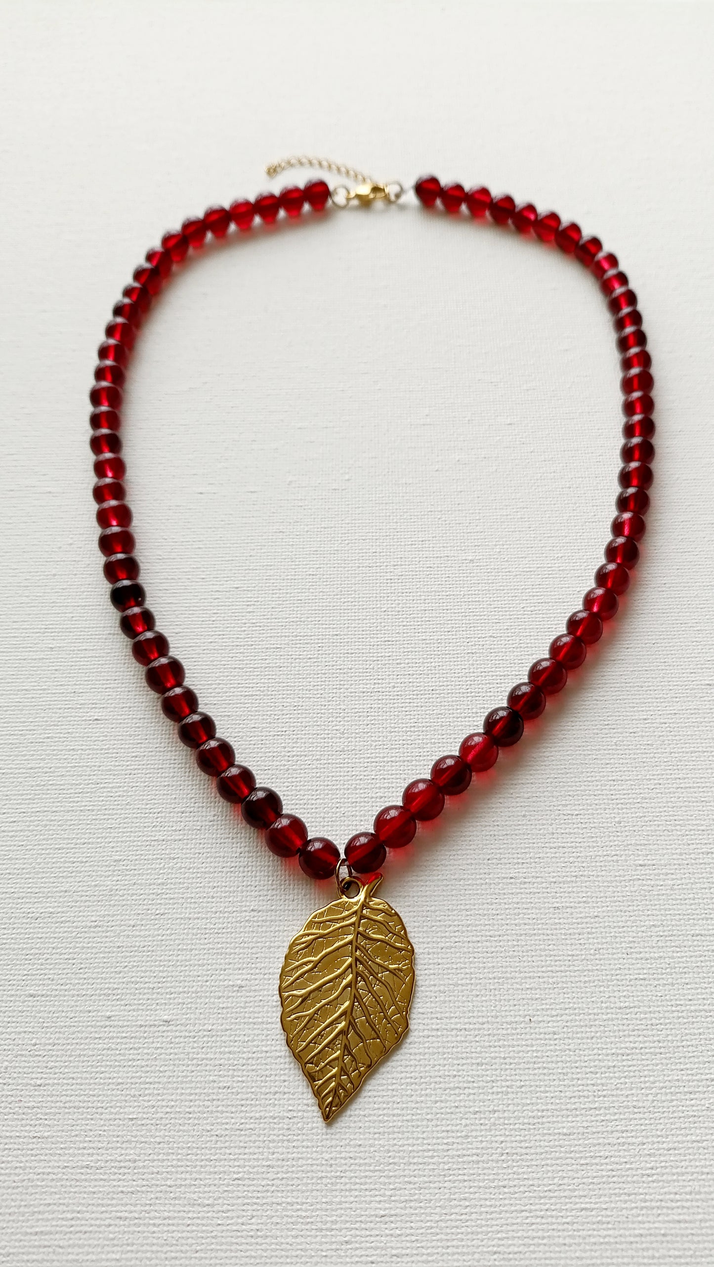 Collier Douceur d'automne / Création de collier en perles de verre et Acier inoxydable