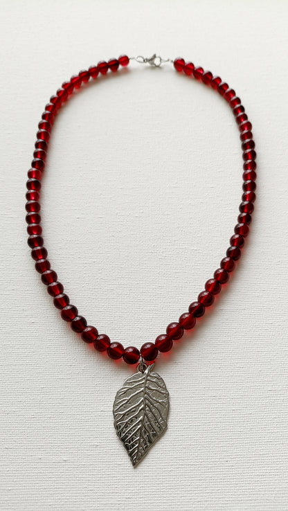 Collier Douceur d'automne / Création de collier en perles de verre et Acier inoxydable
