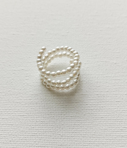 bague femme en perles, ajustable, à 3 rangs