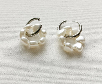 Boucles d'oreilles Mon petit cœur / Perles en acrylique et Acier inoxydable
