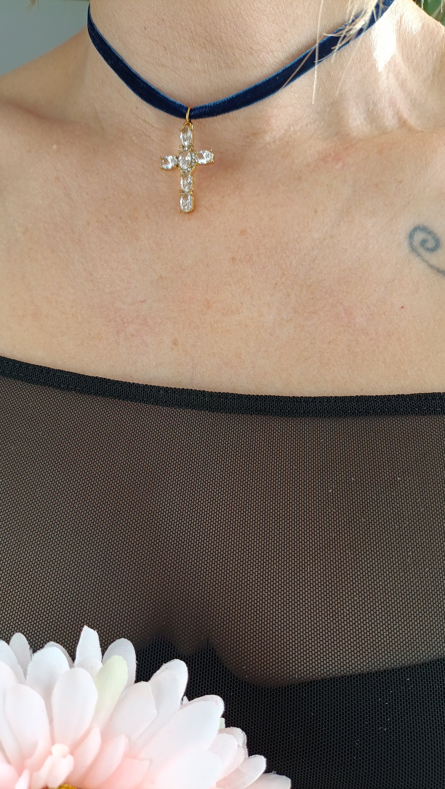 Collier Mariette / Création de collier en Acier inoxydable et croix