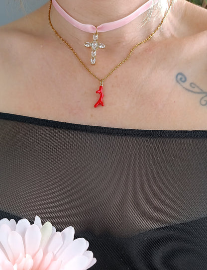 Collier femme Jane Austen, collier film Emma, collier vintage, collier femme époque victorienne, collier rare, bijoux vintages, créateur de bijoux, meilleur site de bijoux en acier pas cher, collier femme corail