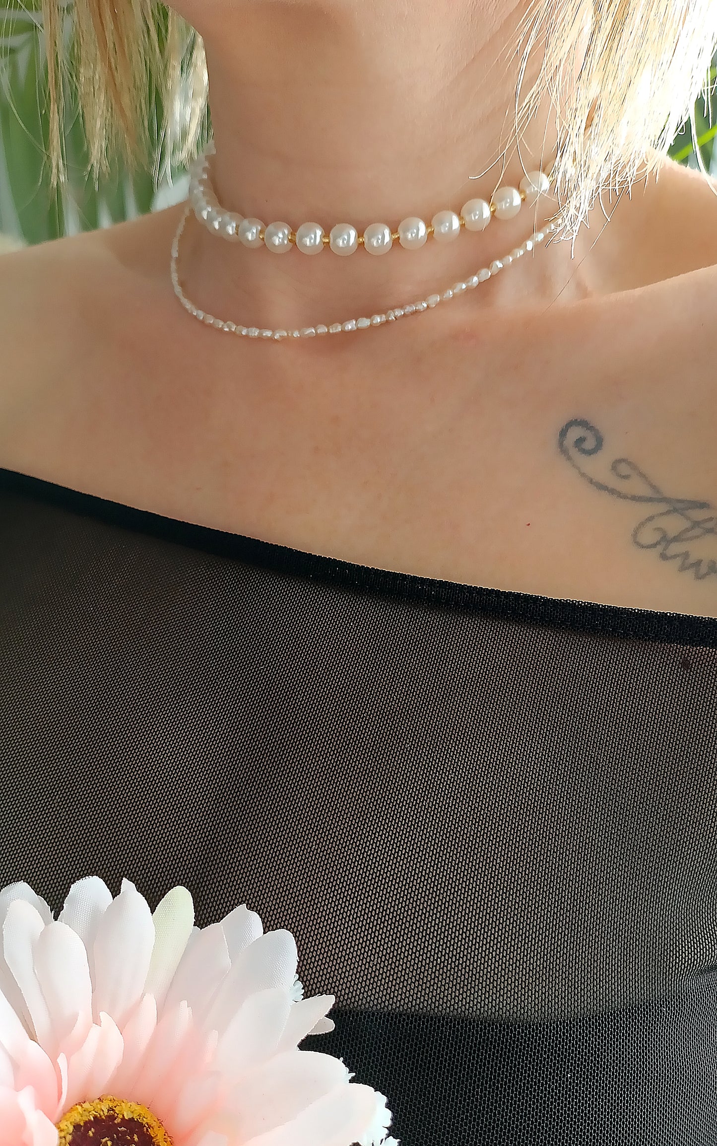 collier 3 en 1, collier femme en perles nacrées, collier en Y en perles, collier de dos en perles, collier ajustable, collier femme pas cher fantaisie, créateur de bijoux, collier de dos femme en perles