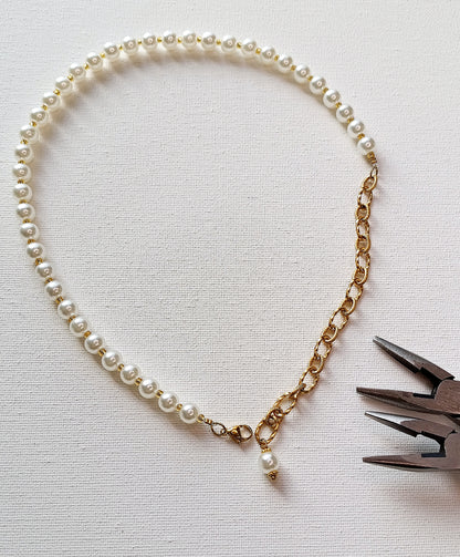 collier 3 en 1, collier femme en perles nacrées, collier en Y en perles, collier de dos en perles, collier ajustable, collier femme pas cher fantaisie, créateur de bijoux, collier de dos femme en perles