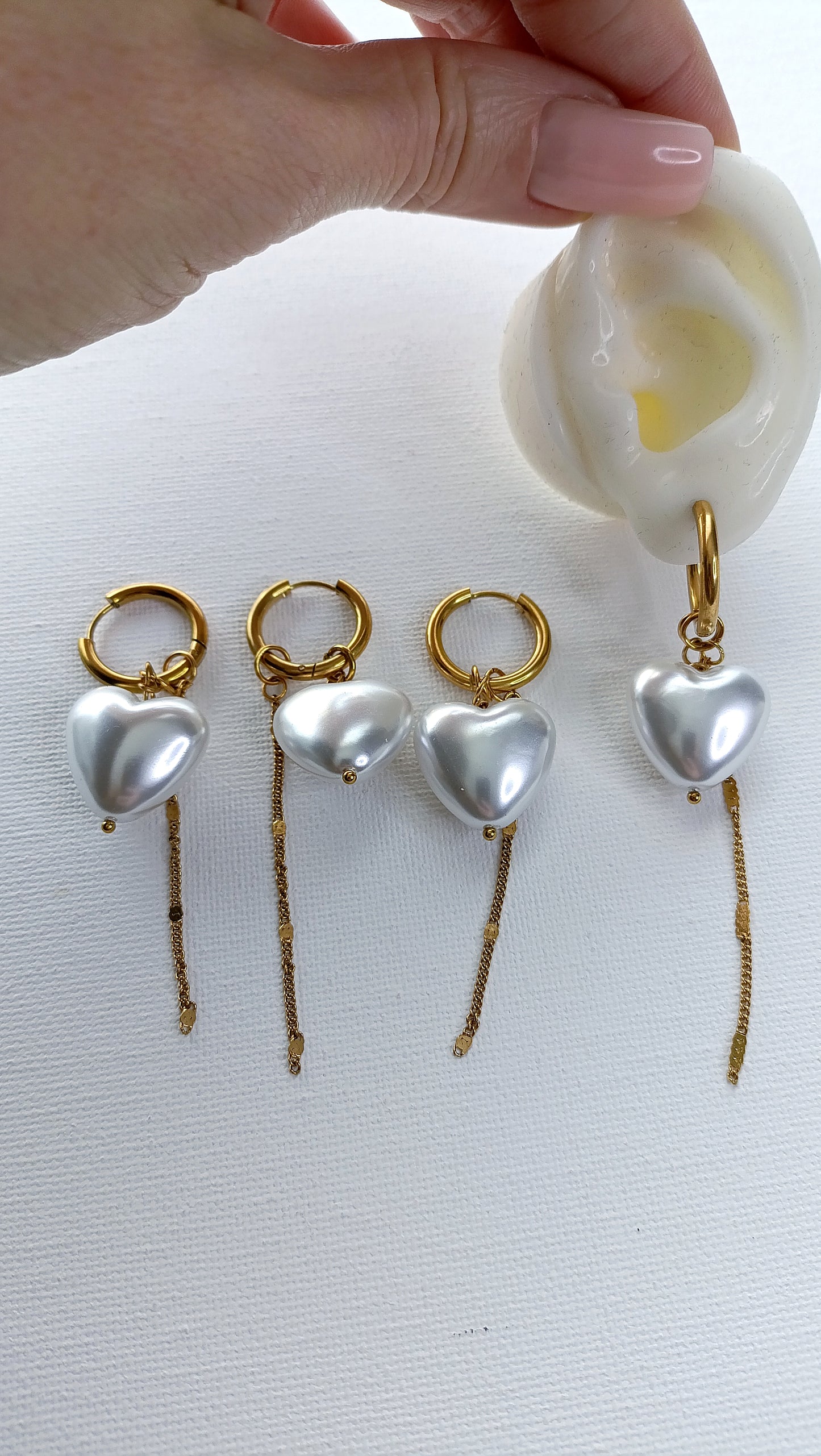 Boucles d'oreilles Juste pour toi / Acier inoxydable, perles en acrylique