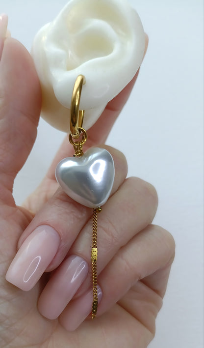 Boucles d'oreilles Juste pour toi / Acier inoxydable, perles en acrylique