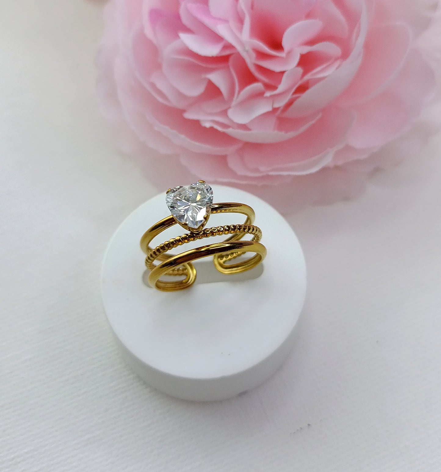 Bague Charmy /Acier inoxydable et zircon