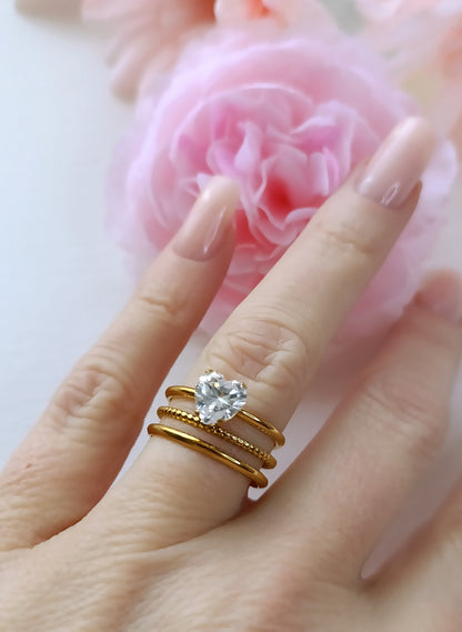 Bague Charmy /Acier inoxydable et zircon