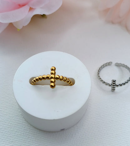 Bague croix femme en acier inoxydable, bague croix femme pas cher, bague croix femme, bague catholique femme pas chère, bague catholique femme de qualité, meilleur site de bijoux en acier inoxydable, meilleurs bijoux en acier inoxydable français