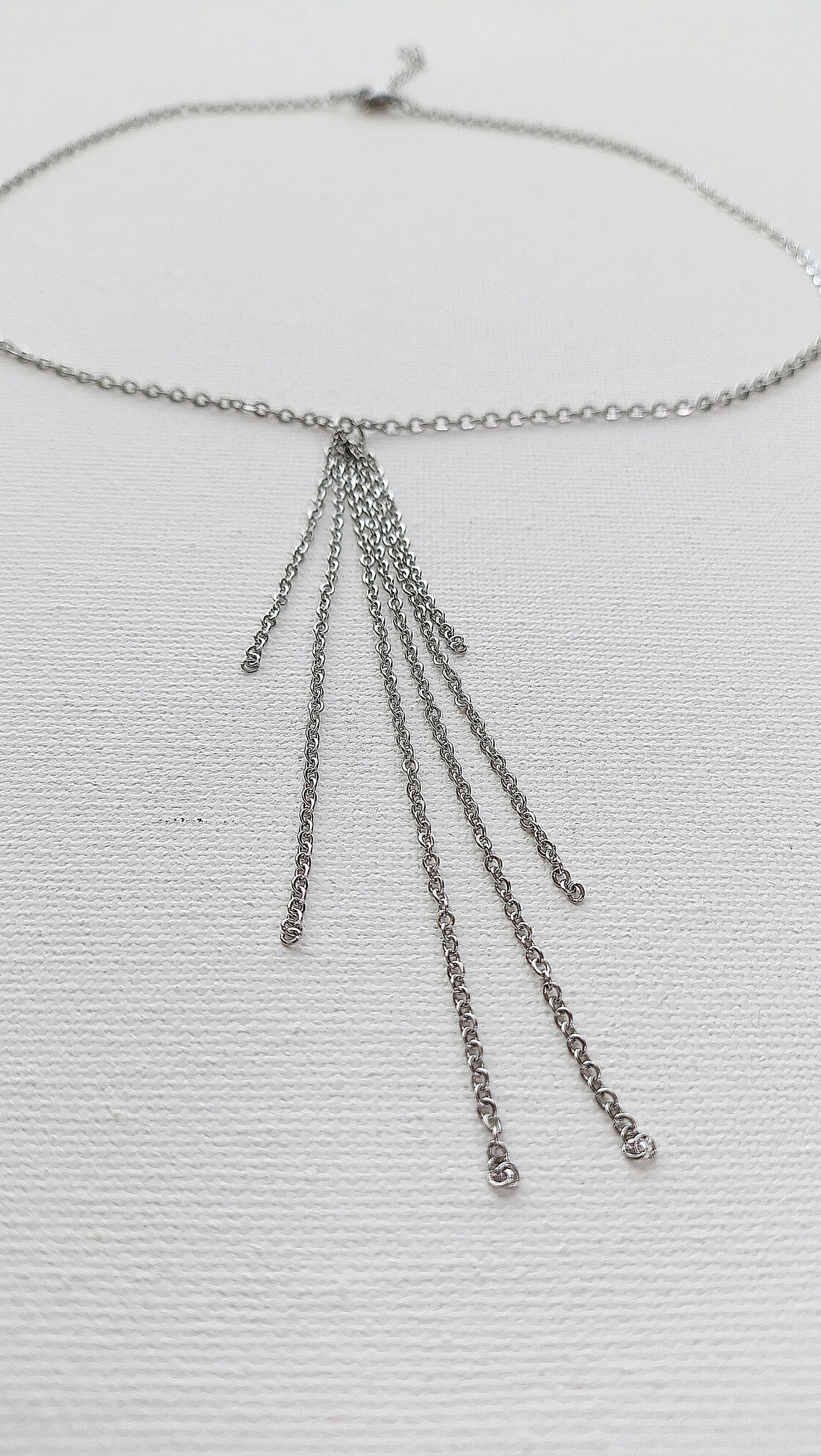 collier femme cascade de mailles, collier femme en acier inoxydable, bijoux en acier inoxydable de qualité, collier femme avec plein de mailles, collier femme frange de mailles, collier femme avec plein de mailles, meilleur site de bijoux en acier inoxydable, bijoux de créateur français, bijoux français