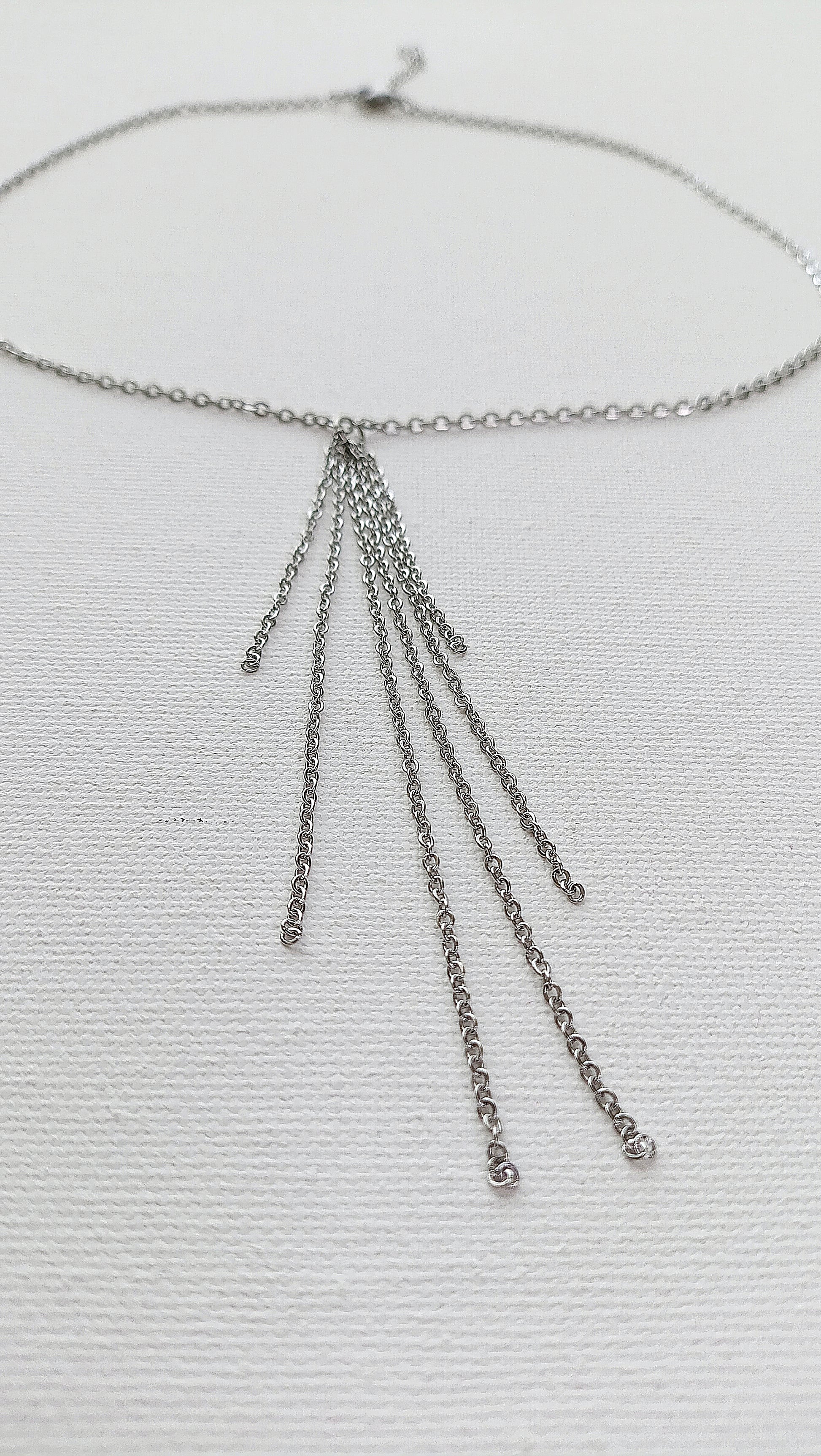 collier femme cascade de mailles, collier femme en acier inoxydable, bijoux en acier inoxydable de qualité, collier femme avec plein de mailles, collier femme frange de mailles, collier femme avec plein de mailles, meilleur site de bijoux en acier inoxydable, bijoux de créateur français, bijoux français