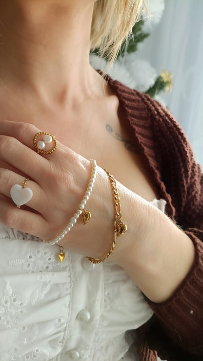 duo de bracelets pour femme, bracelets d'amitié, bracelets d'amour, lot de deux bracelets d'amitié, bracelet avec pendentif cœur femme, idée cadeau de couple, bracelet de couple, idée cadeau saint valentin, idée cadeau fête des mères