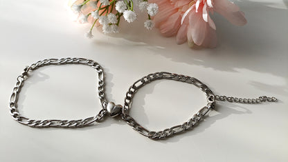 Bracelets Toi et Moi pour Femme et Homme / Créations en perles de verre Acier inoxydable