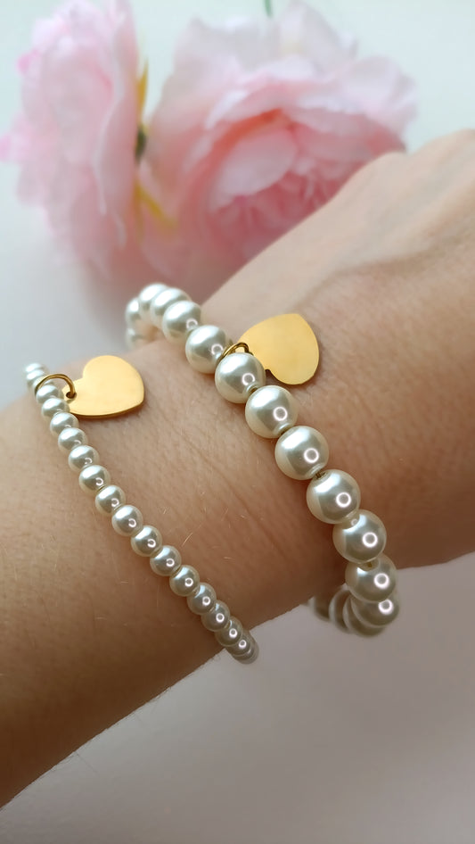 Bracelet Harper Petites perles / Acier inoxydable, perles de verre