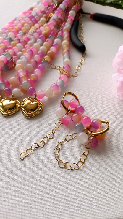 Boucles d'oreilles Irina / Acier inoxydable, perles de verre