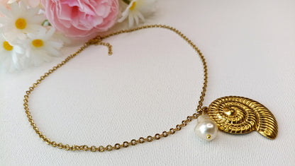collier femme gros coquillage doré pas cher, collier femme gros coquillage, site de bijoux pas chers pour femme, site de bijoux de créateur français, site de bijoux de qualité pas cher, bijoux printemps été 2026 pas chers français