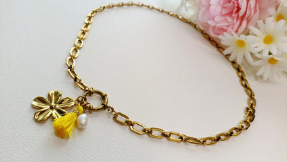 Collier Flanerie au soleil  / Création de collier, Acier inoxydable pendentifs interchangeables