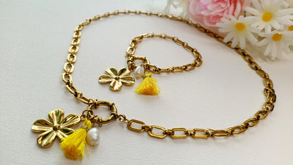 Collier Flanerie au soleil  / Création de collier, Acier inoxydable pendentifs interchangeables