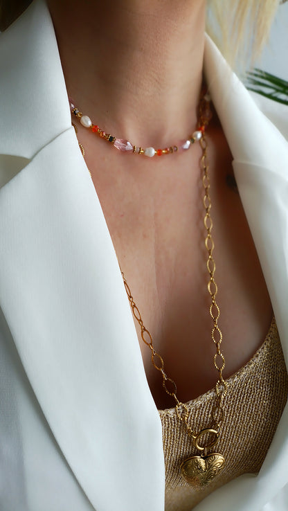 Cassolette femme acier inoxydable avec pendentif cœur, collier femme cassolette en acier inoxydable, cassolette femme cœur, bijoux printemps été femme as chers, site de bijoux femme en acier inoxydable pas cher, site de bijoux de créateur pas cher, créateur de bijoux français