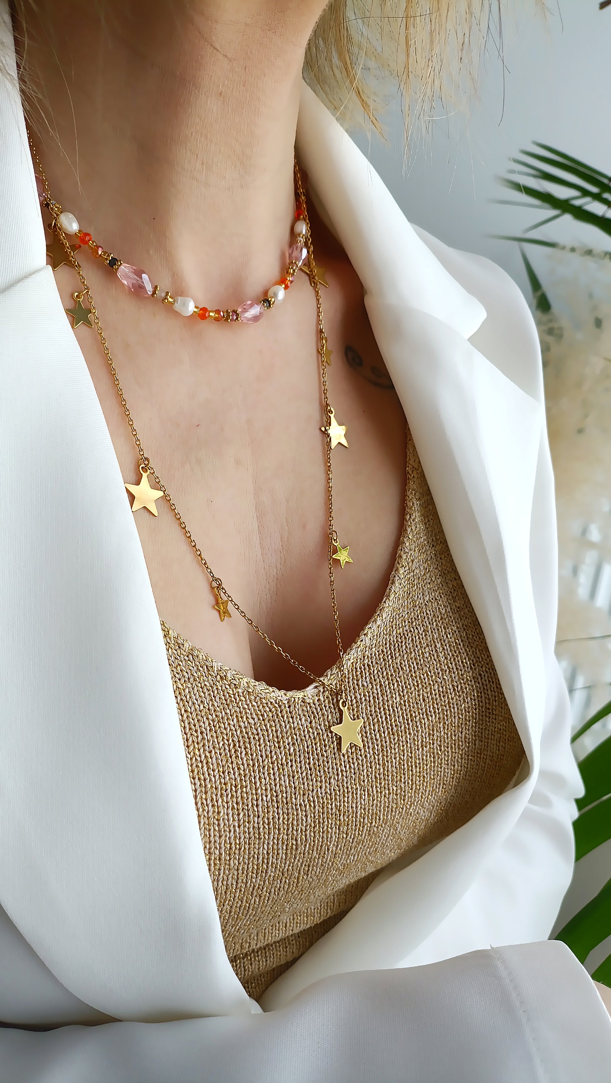 Sautoir femme pendentifs étoiles dorées, bijoux femme printemps été 2026, site de bijoux femme français, site de bijoux femme créateur français, bijoux femme printemps été 2026, site de bijoux acier pas chers, site de bijoux femme été 2026, meilleur site de bijoux acier france, bijoux été 2026 pas chers, Sautoir femme pas cher, sautoir femme en acier inoxydable pas cher, sautoir femme avec pendentif poisson, bijoux femme printemps été 2026 pas chers, bijoux printemps été originaux,