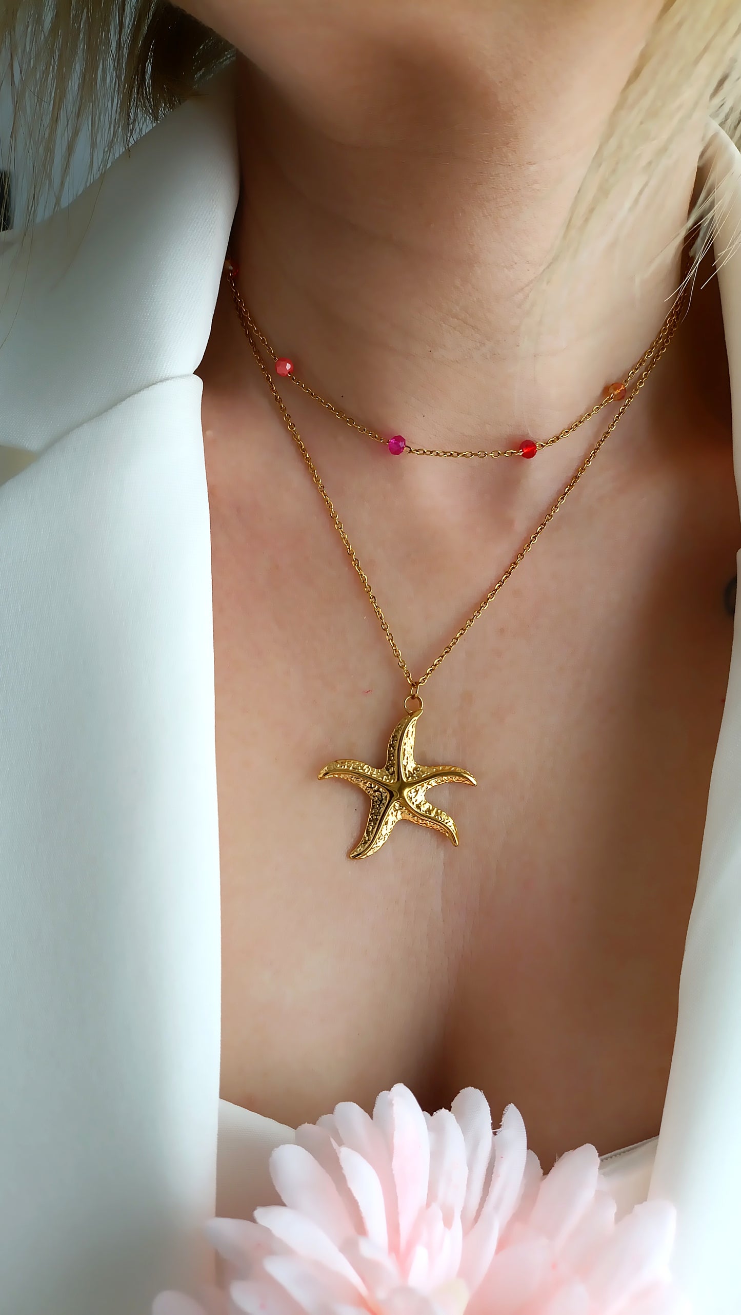 Collier ras de cou femme perles orange rose violet, collier femme en perles chaudes, collier femme printemps été 2026, site de bijoux français, site de bijoux de créateur français, bijoux printemps été 2026 pas chers, site de bijoux printemps été 2026 pas chers, colliers femme bohèmes oranges, rose, violet