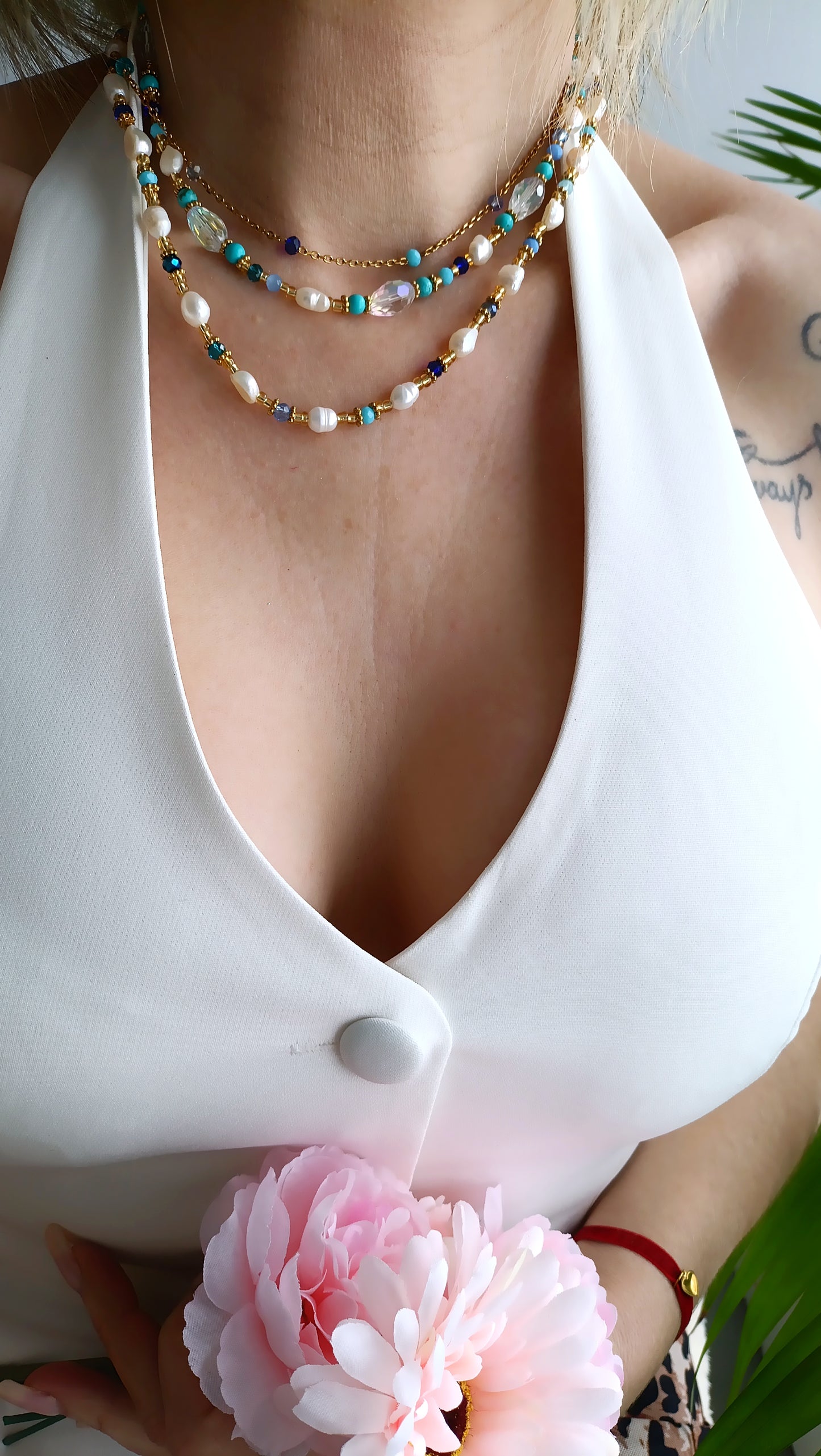 Collier bohème femme pierres naturelles pas cher, bijoux bohèmes femme pas cher, site de bijoux femme bohèmes, collier femme bohème bleu