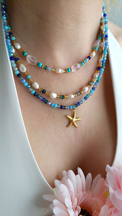 Collier bohème femme pierres naturelles pas cher, bijoux bohèmes femme pas cher, site de bijoux femme bohèmes, collier femme bohème bleu