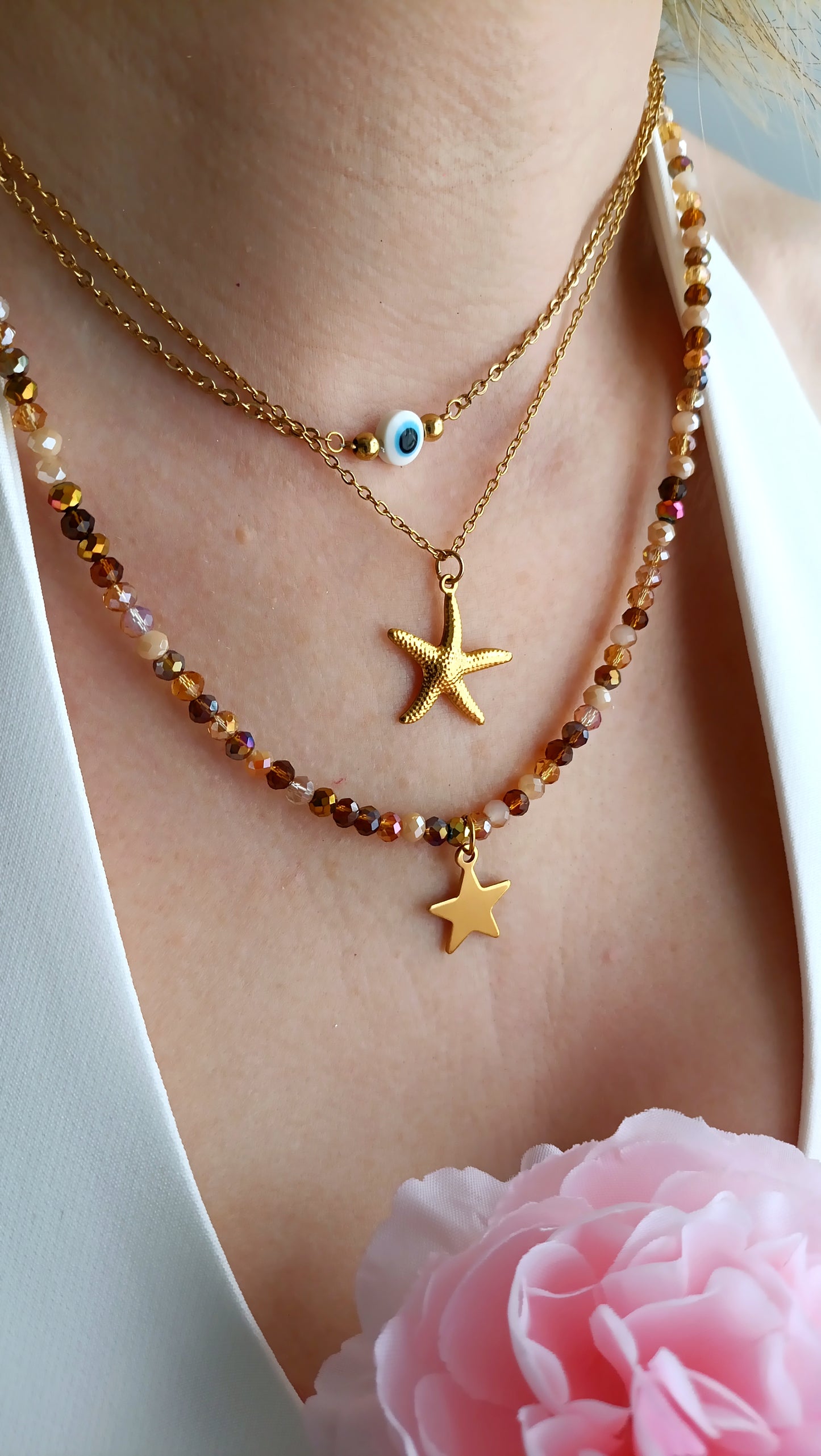 Collier Petite Etoile de mer  / Création de collier, Acier inoxydable