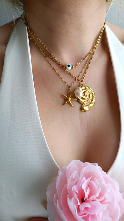 collier femme gros coquillage doré pas cher, collier femme gros coquillage, site de bijoux pas chers pour femme, site de bijoux de créateur français, site de bijoux de qualité pas cher, bijoux printemps été 2026 pas chers français