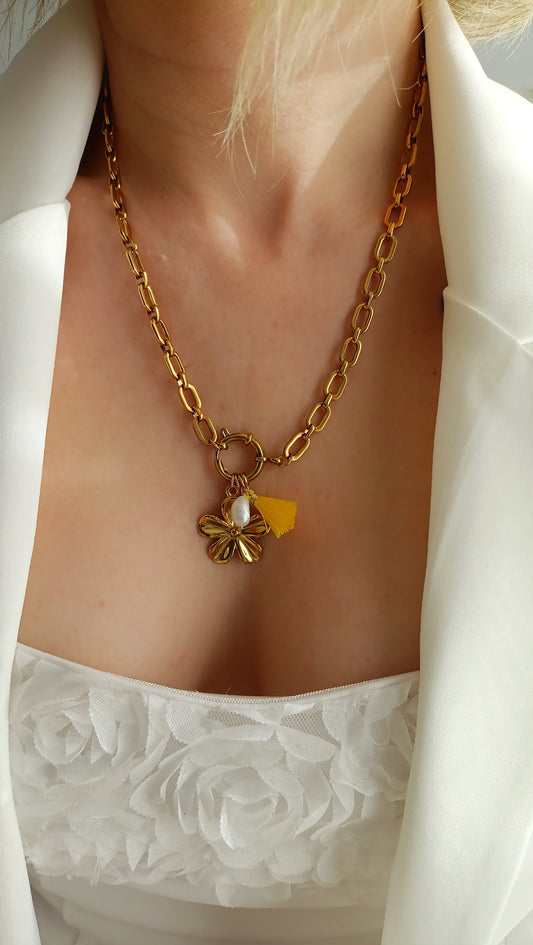 Collier Flanerie au soleil  / Création de collier, Acier inoxydable pendentifs interchangeables