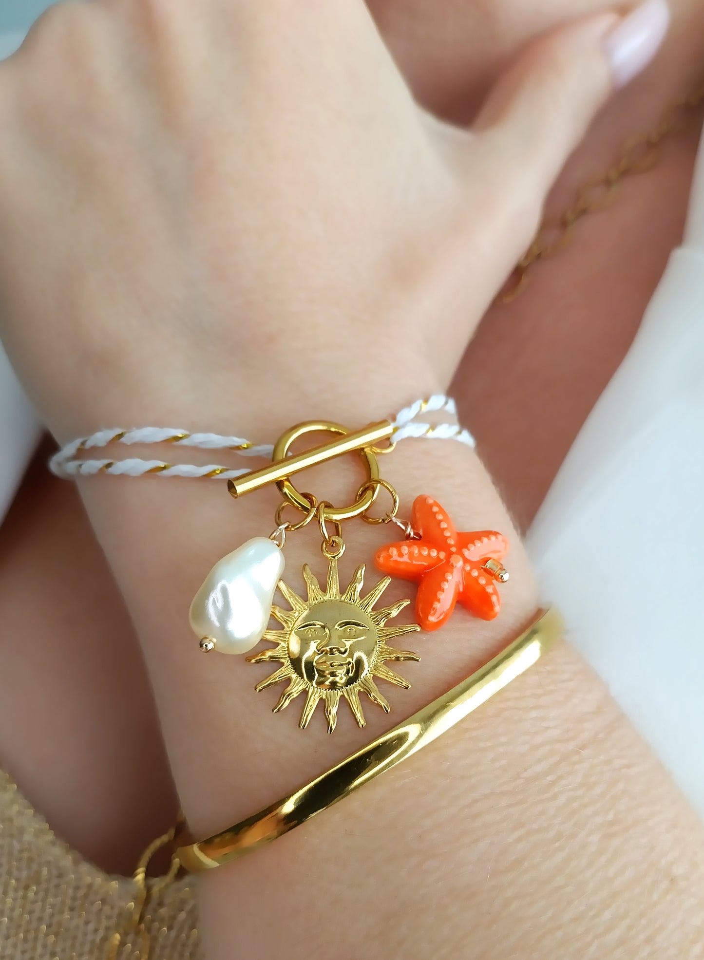 Bracelet Grigri / Création Acier inoxydable, cordon