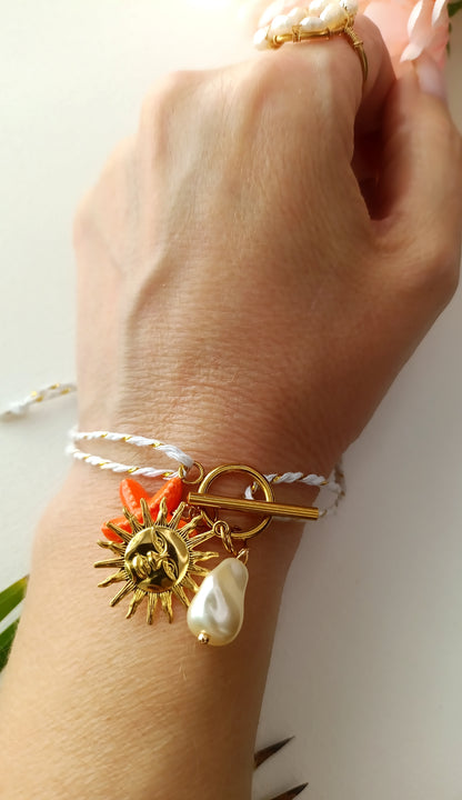 Bracelet Grigri / Création Acier inoxydable, cordon