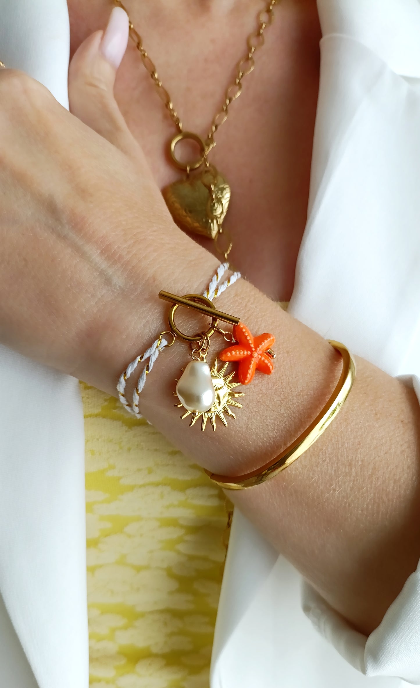 Bracelet Grigri / Création Acier inoxydable, cordon
